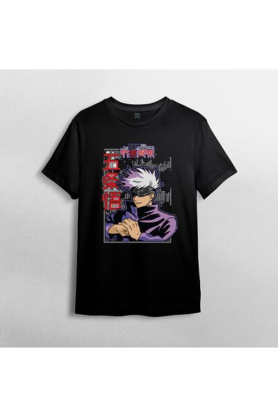 Pixxa Jujutsu Kaisen Satoru Gojo Unisex 100% βαμβακερό μπλουζάκι με λαιμόκοψη μοντέλο 11