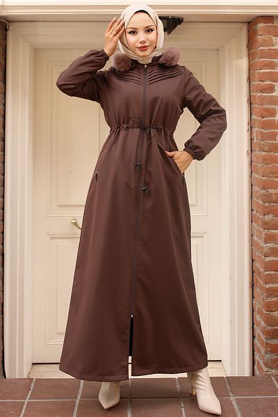 giyze Μπουφάν με ραβδώσεις Bondit Brown 1102