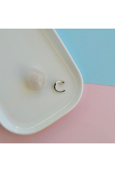 Heppii Zircon Stone Minimal Earcuff Not Broken Cartilage Earrings Cross Stone Earcuff