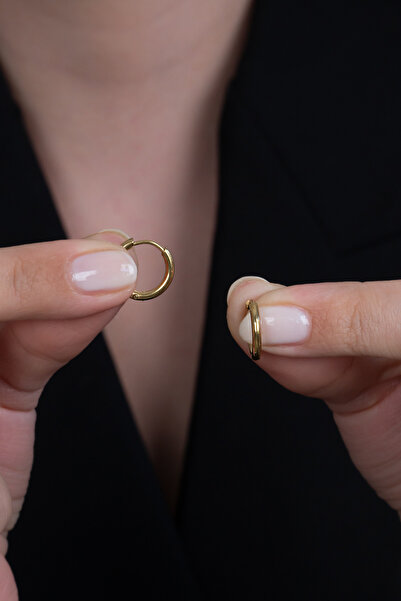 Takı Dükkanı İnce Halka Unisex Erkek Kadın Paslanmaz Çelik Küpe Çifti 2 Adet mse5