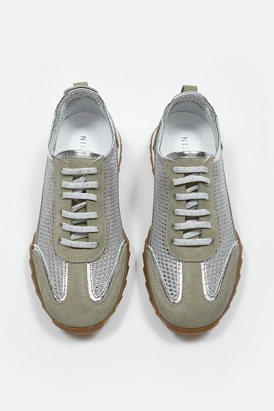 NILUFARR Gala Avocado Suede Genuine Leather Mesh Women's Sneaker