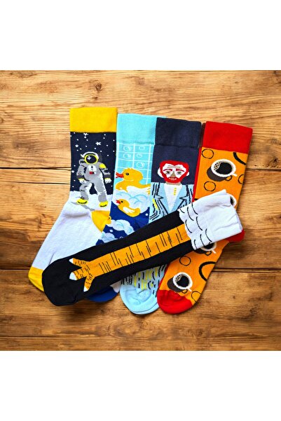 MODA 5'li Tavuklu Renkli Farklı Karışık Soket Çorap Set