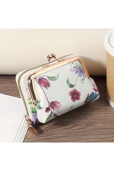 ELİŞİ MODA Convenient Mini Women's Wallet with Zipper, Snap Fastener, Gift