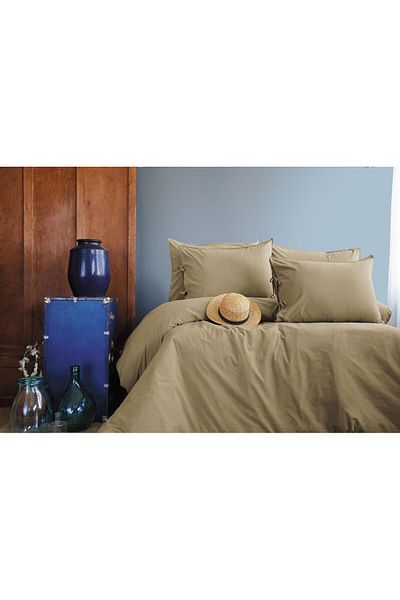 İssimo Home Σετ Παπλωματοθήκη Savanna Beige 100% βαμβακερή ποπλίνα διπλή