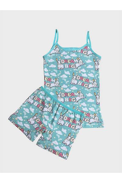 elmas kids Set boxer pentru fete, 100% bumbac, cu model iepure verde