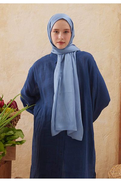 Fresh Wave Jacquard Shawl Sky Blue