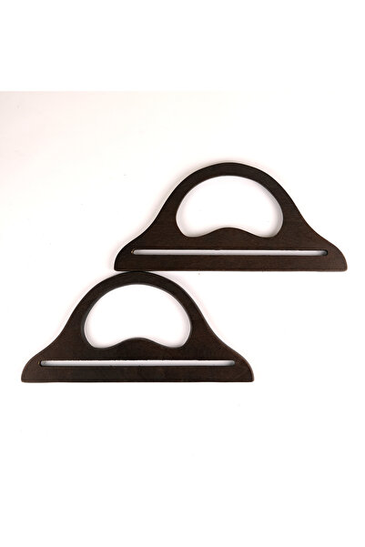 Prestij Boncuk C Model Köprülü Ahşap Çanta Sapı 25 x 12 cm Acı Kahverengi