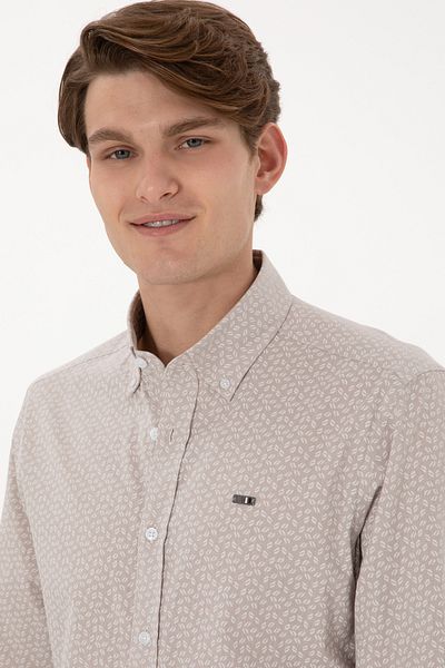 U.S. Polo Assn. Cămașă cu mânecă lungă Stone pentru bărbați 50300459 -VR049