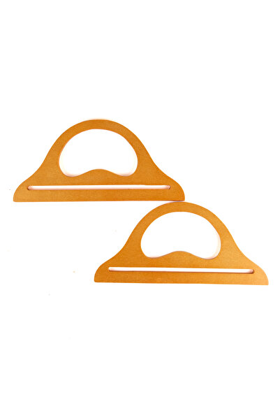 Prestij Boncuk C Model Köprülü Ahşap Çanta Sapı 25 x 12 cm Taba