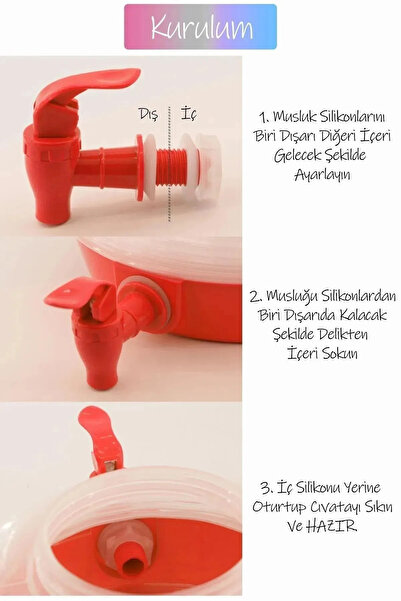 NUBLADO Folding Water Can with Faucet Outdoor Accordion Camping Fountain Picnic Carboy Drink Bottle Bucket Red.