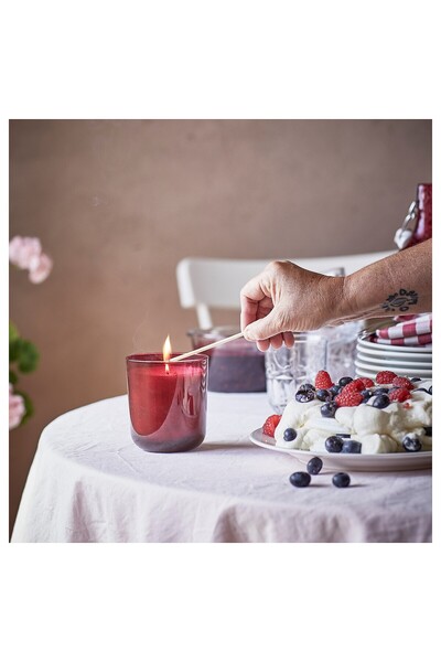IKEA STÖRTSKÖN Scented candle in glass, Berries/red, 50 hr