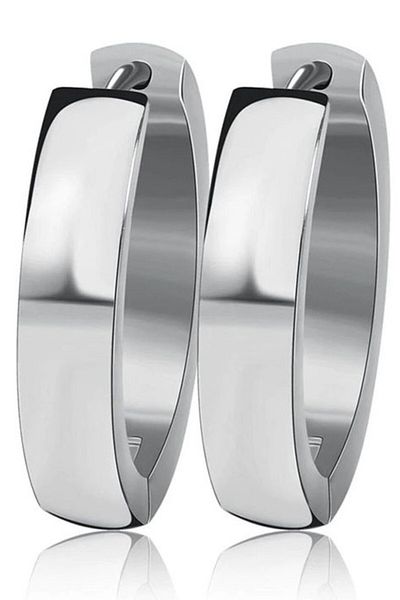 Takı Dükkanı Thin 2.5mm Curved Hoops Women&Men Steel Earrings Set 2Pcs