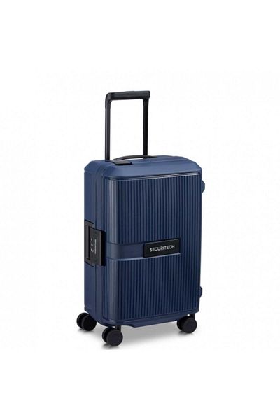 Delsey Stone 55cm Hardcase 4 Double Wheel Cabin Lugggae Trolley Navy