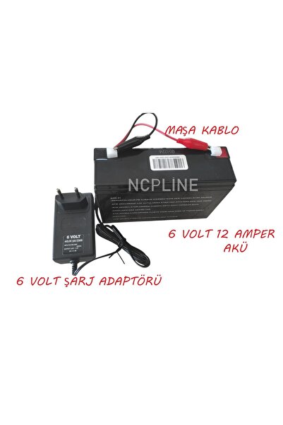 EYEPC 6 Volt 12 Amper Çocuk Oyuncak Araba Araç İçin Akü Şarj Adaptörü Ve Bağl...