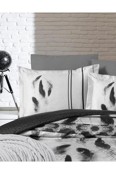Luoca Patisca FEATHER SPANISH BLANKET DOUBLE PERSONAL Duvet Cover Set GRAY