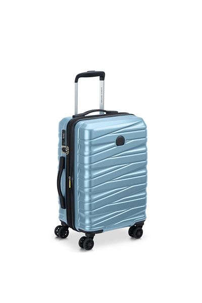 Delsey Tiphanie 55cm Hardcase Expandable 4 Double Wheel Cabin Lugggae Trolley Aqua