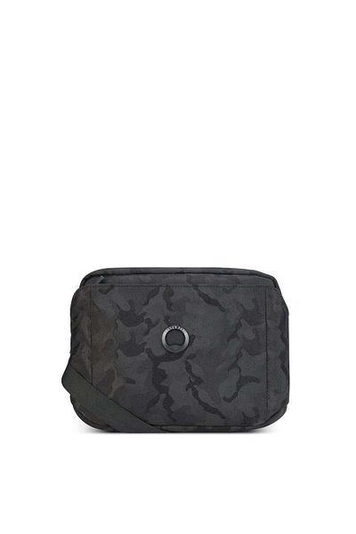 Delsey Picpus 2 Comparment Horizontal Mini Crossbody Bag Black Camouflage