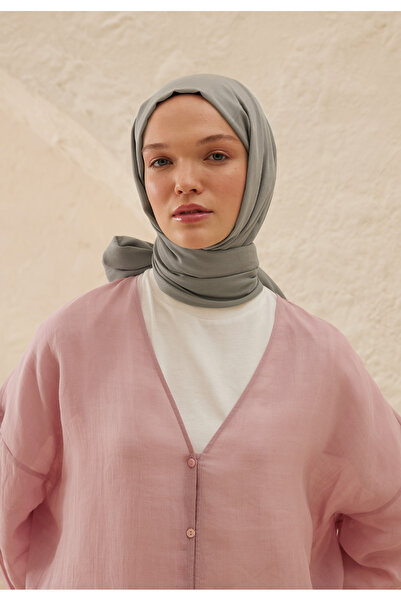 Fresh Light Gray Viscose Shawl - Rami