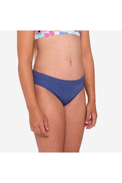Decathlon Children's High Waist Cut Bikini Bottom - Navy Blue - Alma
