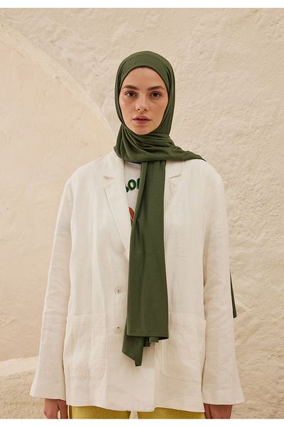 Fresh Moss Combed Cotton Shawl