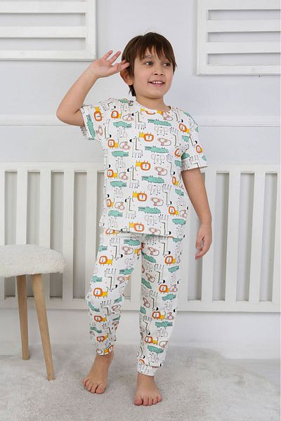 Beniizle Set de pijamale de vară pentru băieți cu imprimeu