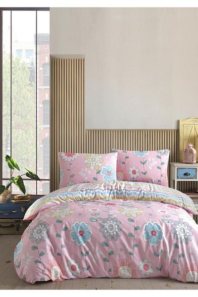 Luoca Patisca Ranforce Double Duvet Cover Set Camellia Pink