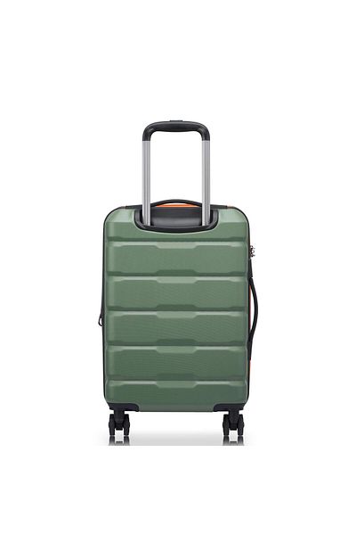 Delsey Citadel 54cm Hardcase 4 Double Wheel Expandable Cabin Luggage Trolley Khaki / Orange Zip