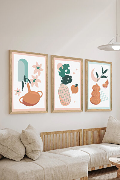 Artavessa 3 قطع من 3 إطارات خشبية بإطار خشبي بإطارات MDF للملصقات - طقم 125