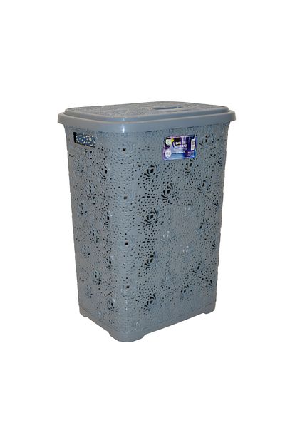 Generic سلة غسيل ملابس بلاستيك بغطاء