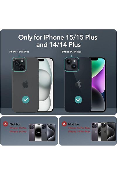 AWH 2 Pack Camera Lens Protector for iPhone 15/15 Plus/14/14 Plus, Scratch-Resistant (Chromatic)