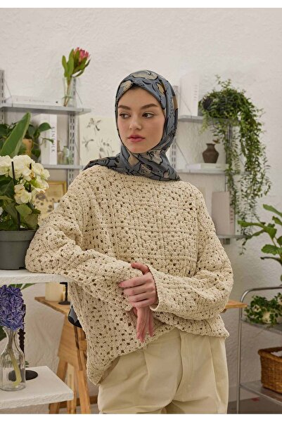 Fresh شال أريا منقوش باللون الأزرق