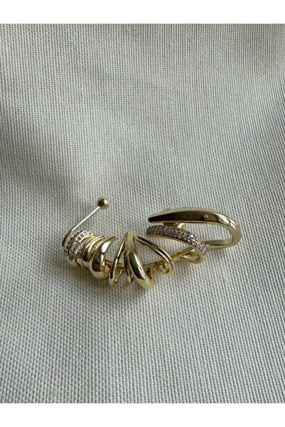 bijuxbymrv Bym Modeli Gold Renkli Küpe Earcuff