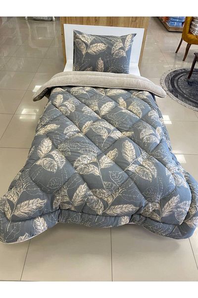 argehome Single Double Sided Luxury Welsoft Elite Quilt Soft Fleece Quilt and Pillowcase Arina Beige