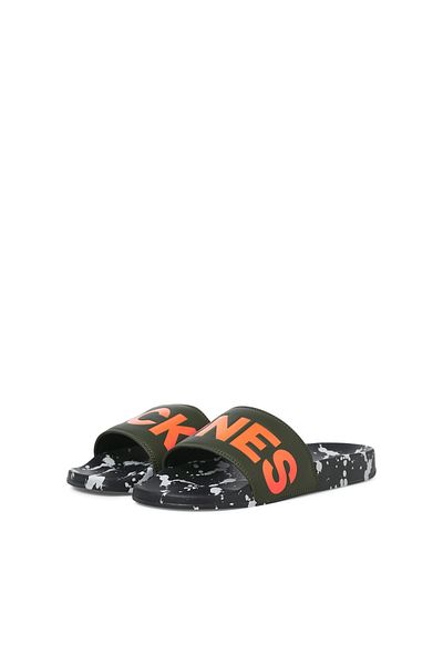 Jack & Jones Ανδρικές πράσινες παντόφλες Jack Jones Jfwhyde Splatter Slider 12270975 -21