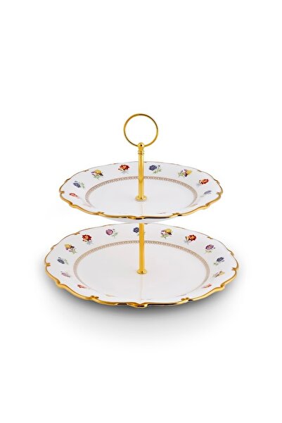 Karaca Royal Bone Diana Tiered Cookie Holder Gold