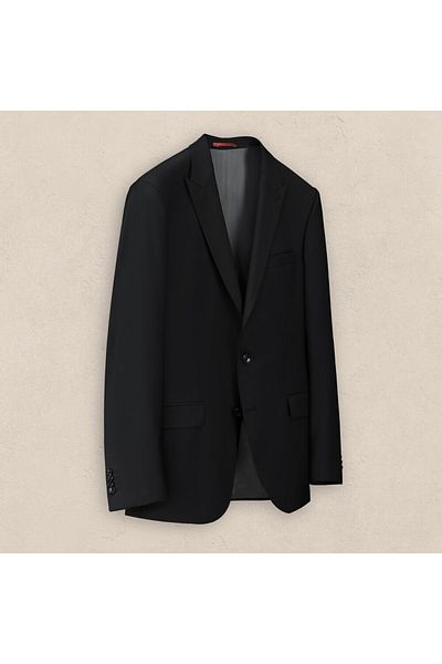 Sarar Interview Woven Fabric Wool Slim Fit Black Suit