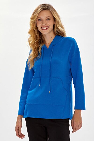 İKİLER Yanı Çıtçıtlı Kanguru Cepli Kapüşonlu S-Shirt 234-2104