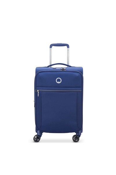 Delsey Brochant 2.0 55cm Hardcase Expandable 4 Double Wheel Cabin Luggage Trolley Bue