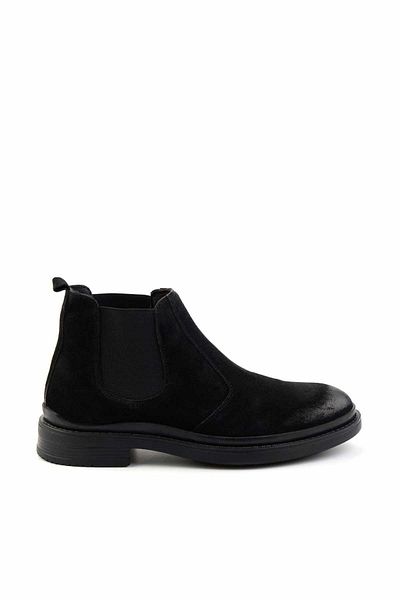 Bambi Μαύρο Suede Γνήσιο Δερμάτινο Ανδρικές Μπότες & Μποτάκια E02442055002