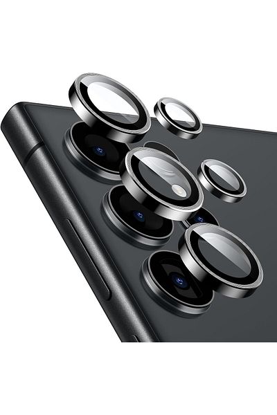AWH Camera Lens Protector for Samsung Galaxy S24 Ultra, Scratch-Resistant, 1 Set (Black)