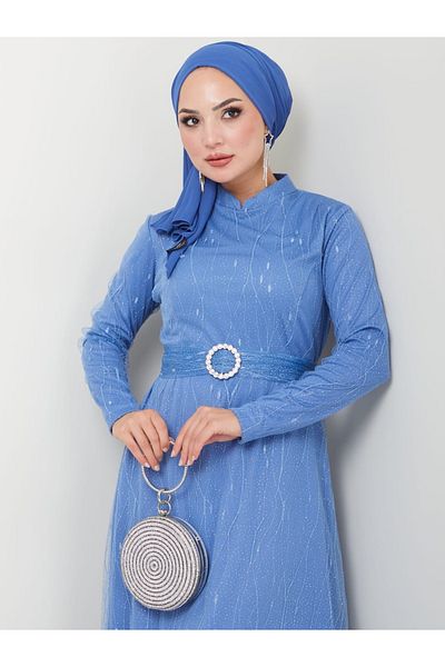 Modahiro Βραδινό φόρεμα Hijab από τούλι (LNA001)
