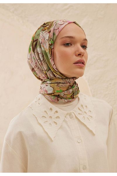 Fresh Linda Patterned Ram Shawl - Rose Pink