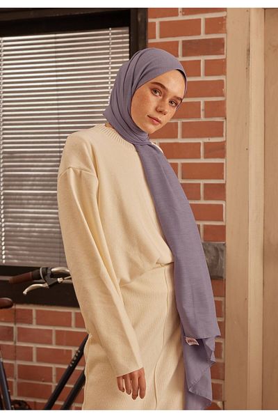 Fresh Lavender Touch Cotton Shawl - Cozy and Comfortable