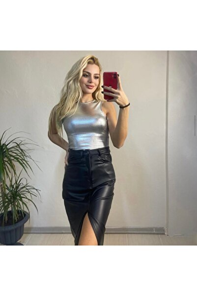 Sunshine Butik Metalik Bodysuit