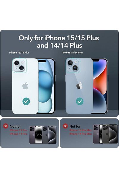 AWH Camera Lens Protector for iPhone 15/15 Plus/14/14 Plus, Scratch-Resistant Armorite Dark Blue