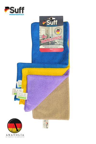 Suff 4-Piece Rose Microfiber General Cleaning Cloth - 40x30 CM