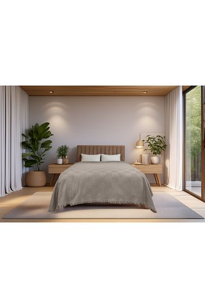 HERAKLEIA HOME 100% Cotton Russel Pattern Double Pike |   Bedspread |   200X230 |   Multi-Purpose Cover