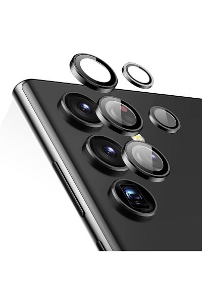 AWH Camera Lens Protector for Samsung Galaxy S22 Ultra, Scratch-Resistant, Set of 5 (Black)