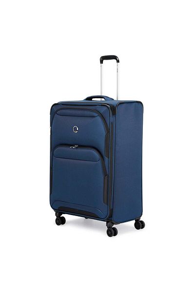 Delsey Sky Max 2.0 79cm Softcase Expandable 4 Double Wheel Check-in Lugggae Trolley Blue