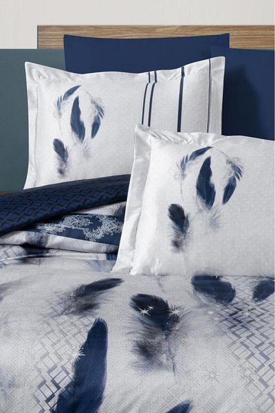 Luoca Patisca FEATHER SPANISH BLANKET DOUBLE PERSONAL Duvet Cover Set BLUE